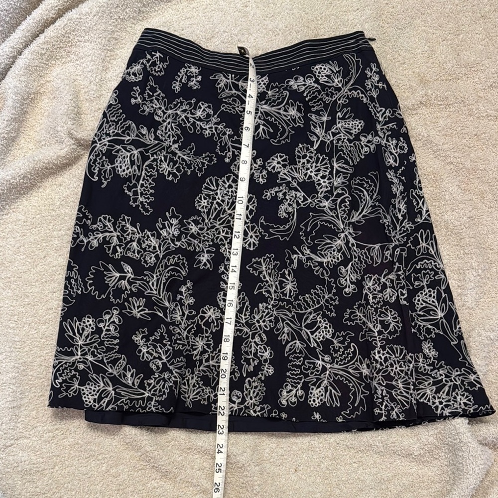 Ann Taylor Black and White A-Line Cocktail Skirt